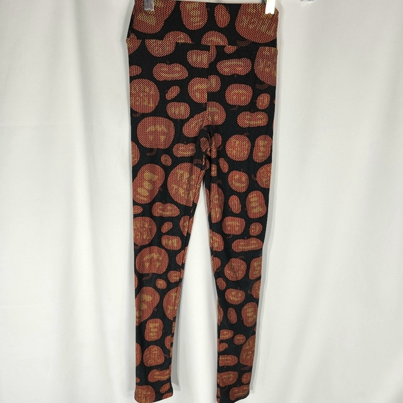 LuLaRoe Other - LuLaRoe Black w/ Orange Jack O'Lantern Halloween Leggings Size Tween